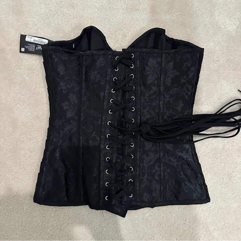 NWT Black and Red Lace Corset Top - Picture 8 of 10